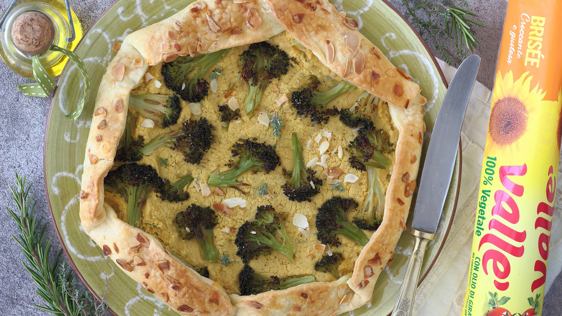 Galette salata di ceci e broccoletti