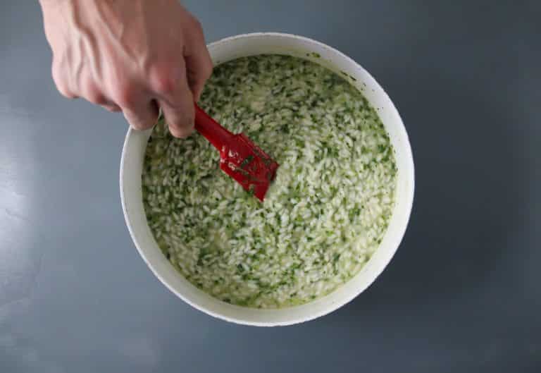 Risotto al Castelmagno erbette e lamponi - Step 4