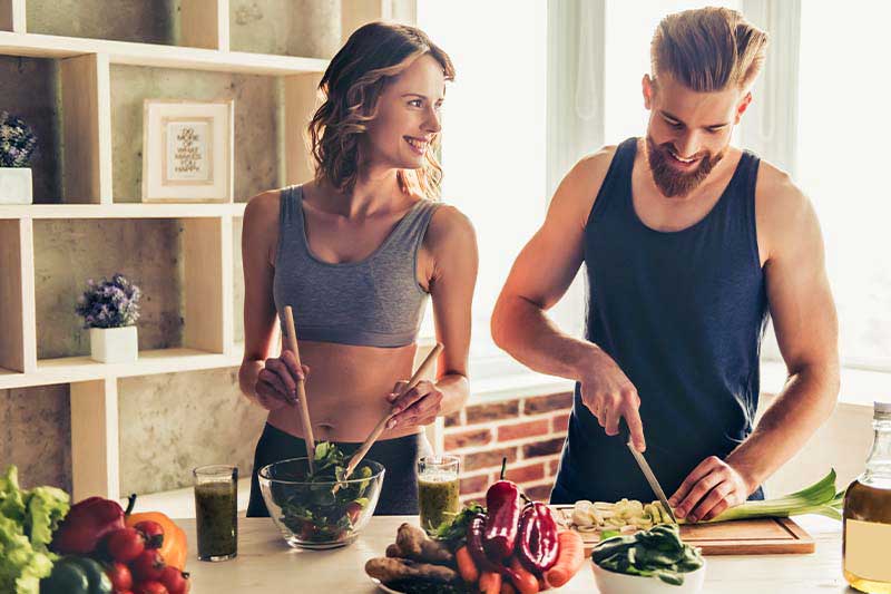 coppia che cucina fibre