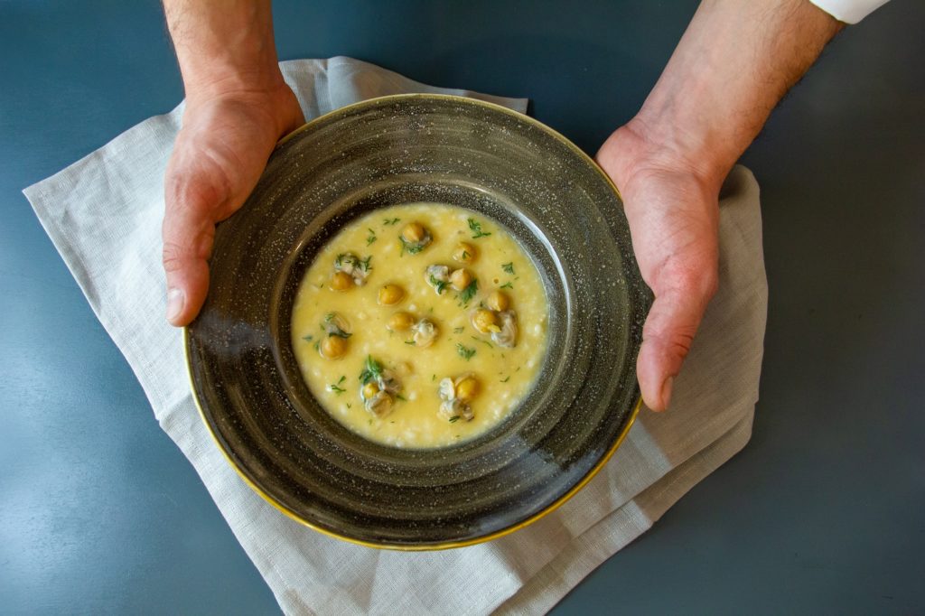 Risotto ai lupini, ceci e finocchietto