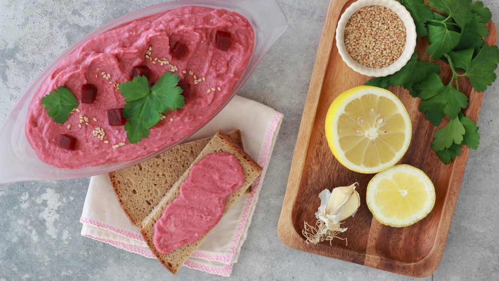 Hummus light di barbabietola