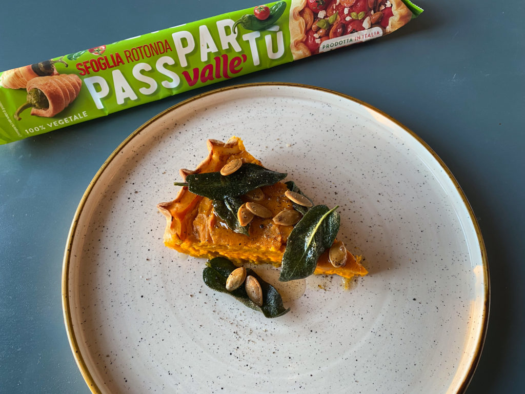 Crema di zucca al forno con sfoglia Vallé