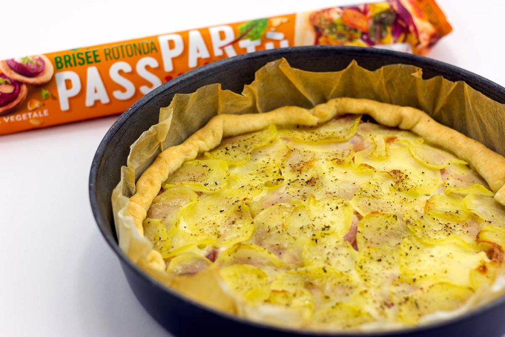 Torta salata patate cotto e formaggio