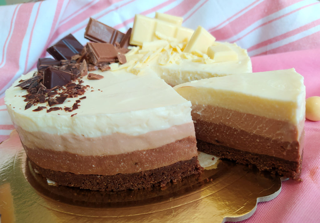 Cheesecake ai tre cioccolati