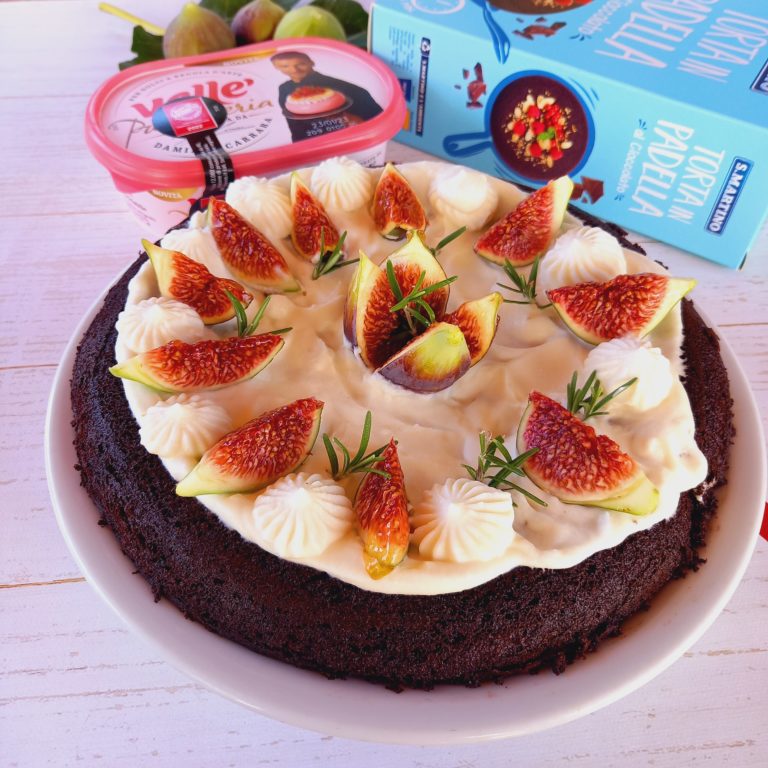 torta in padella al cioccolato ricotta e fichi vallé
