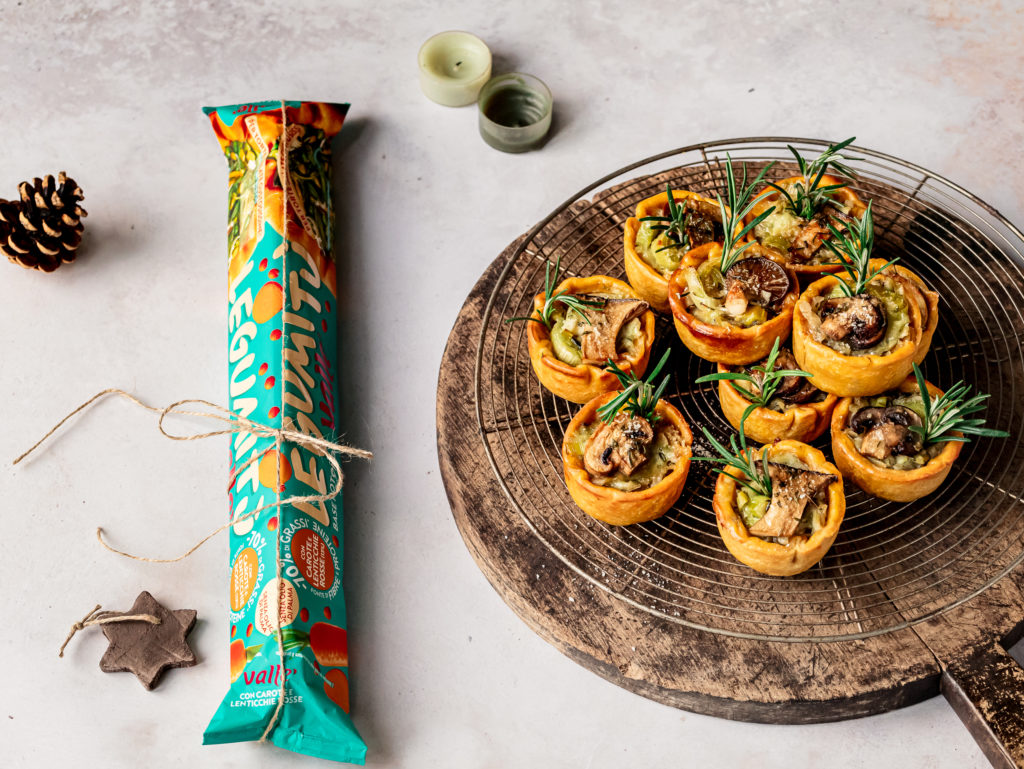 Tortini porro e funghi con Legumitù