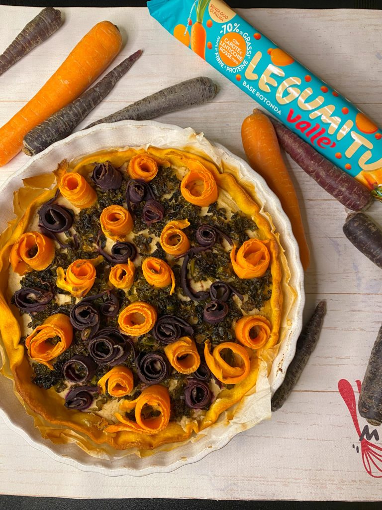 Torta salata con carote viola